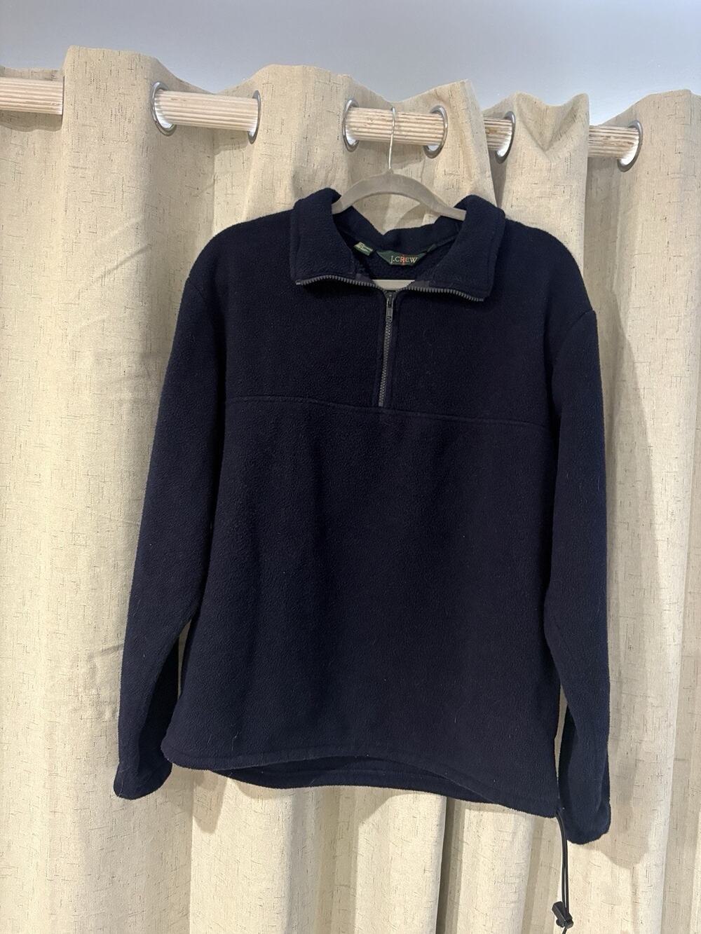 J Crew Oarsman Fleece Men's M Blue Pull Over Sweatshirt Jacket USA Vintage 90s
